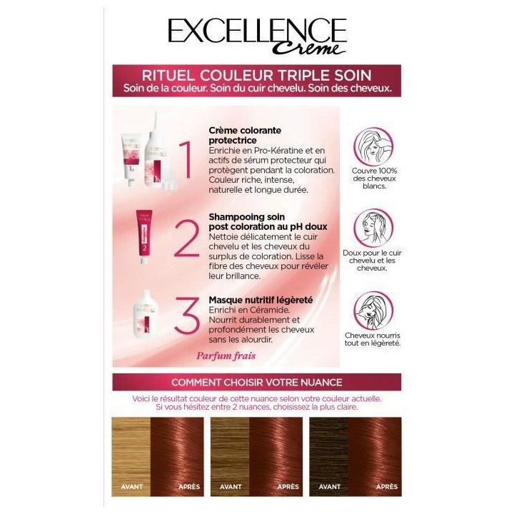 Creme Coloration Excellence L'OREAL PARIS - Châtain Clair Auburn 5.6