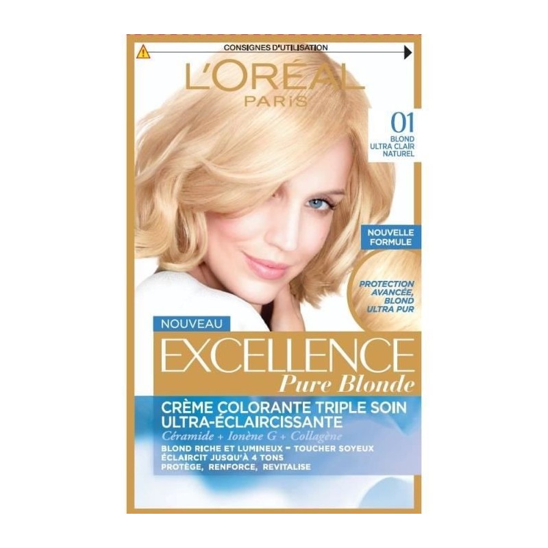 Coloration permanence Excellence L'OREAL PARIS - Blond Ultra Clair Naturel 01