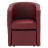 NUNO Fauteuil cabriolet + pouf en simili rouge - L 59 x P 63 x H 77 cm