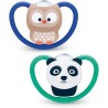 Nuk Sucette Physiologique Silicone Space +18m Panda Hibou Lot de 2