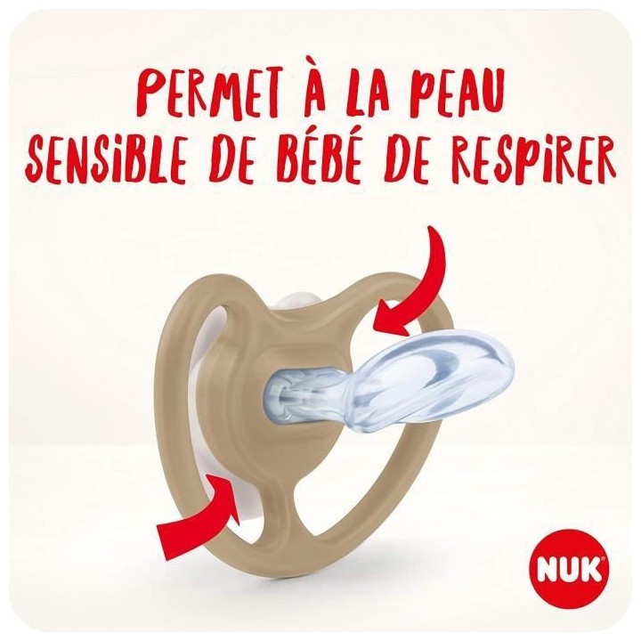 Nuk Sucette Physiologique Silicone Space +18m Panda Hibou Lot de 2