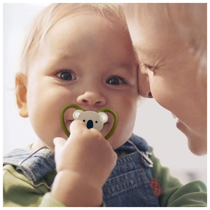 Nuk Sucette Physiologique Silicone Space +18m Panda Hibou Lot de 2