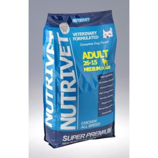 NUTRIVET Super Premium Croquettes chien adulte 26/15 race moyen 0% bl