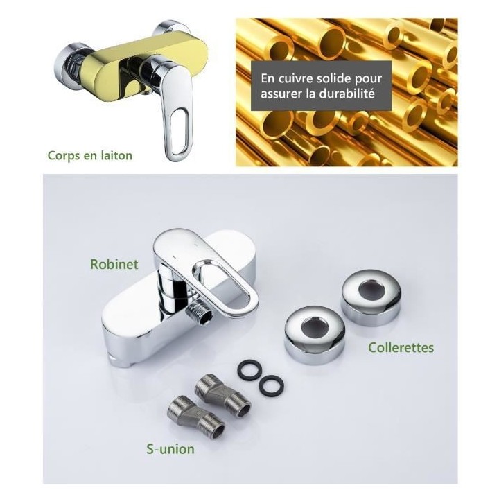 Mitigeur pour douche OCEANIC - Mécanique - Montage mural - Monocomman