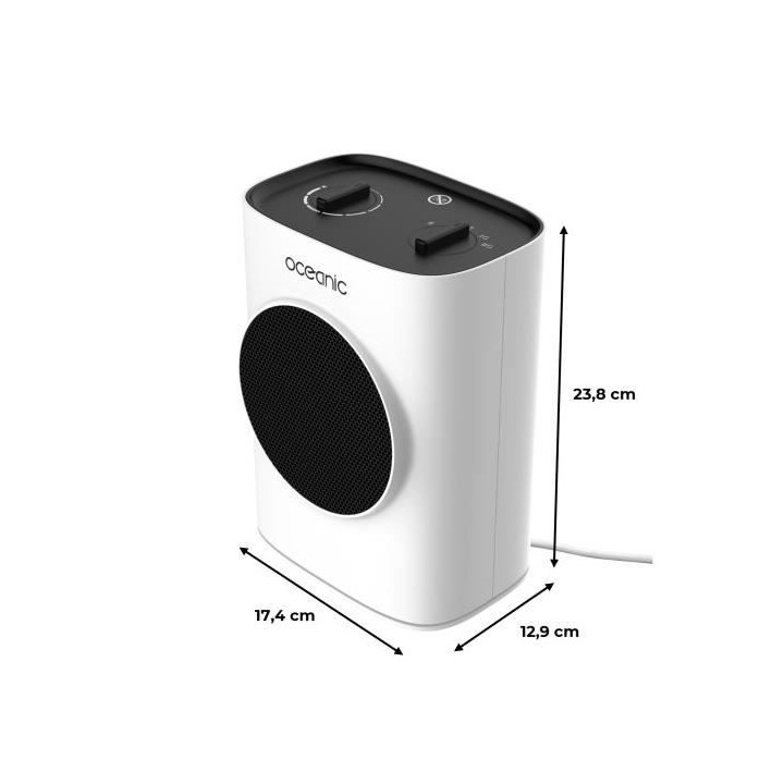 Radiateur mobile soufflant céramique 1800W OCEANIC - 2 puissances - F