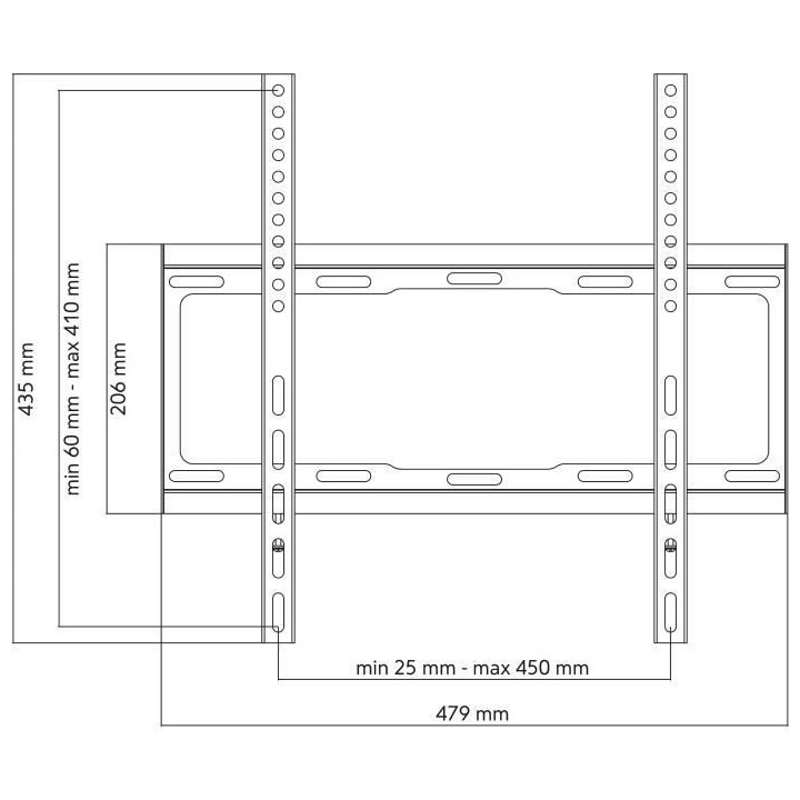 ONE FOR ALL WM2411 - Support mural TV Support plat pour écran 32-65''