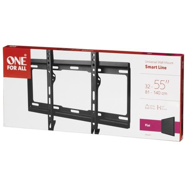 ONE FOR ALL WM2411 - Support mural TV Support plat pour écran 32-65''