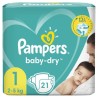 PAMPERS Baby-Dry Taille 1 - 21 Couches - 2 a 5kg