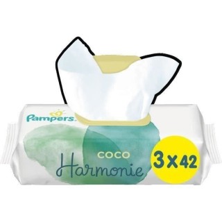 PAMPERS Lingettes pour bébé Harmonie Coco - Lot de 3 X 42 - 126 Ling
