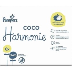 PAMPERS Lingettes pour bébé Harmonie Coco - Lot de 3 X 42 - 126 Lingettes