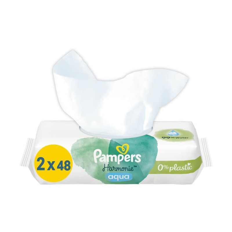 PAMPERS Harmonie Aqua - 96 Lingettes