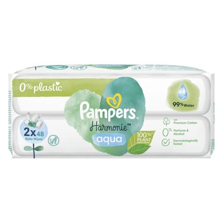 PAMPERS Harmonie Aqua - 96 Lingettes