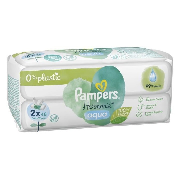 PAMPERS Harmonie Aqua - 96 Lingettes