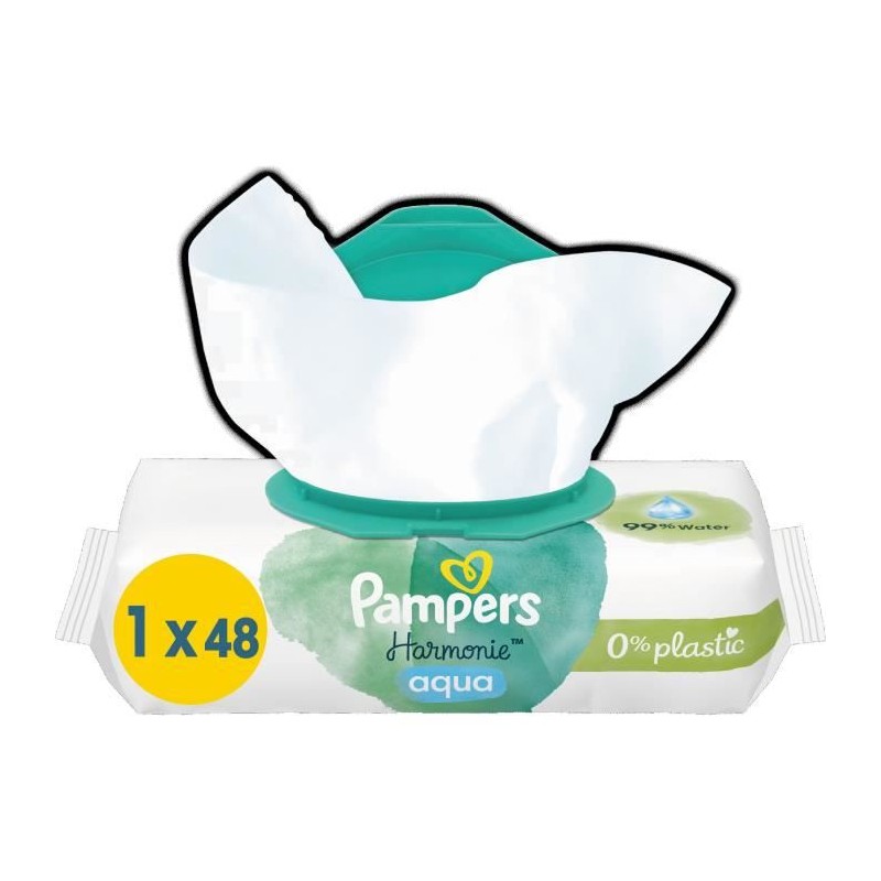 PAMPERS Harmonie Aqua - 48 Lingettes pour Bébé