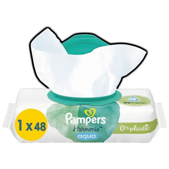 PAMPERS Harmonie Aqua - 48 Lingettes pour Bébé