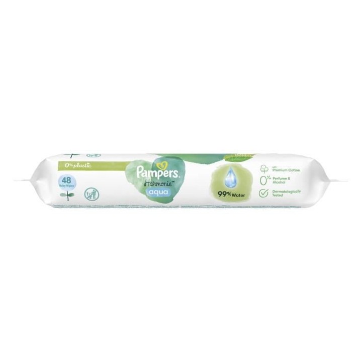 PAMPERS Harmonie Aqua - 48 Lingettes pour Bébé