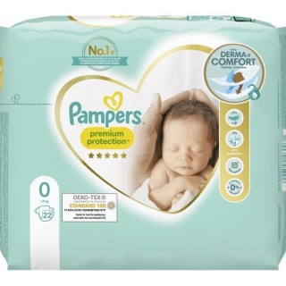 PAMPERS Premium Protection Taille 0 - 22 Couches