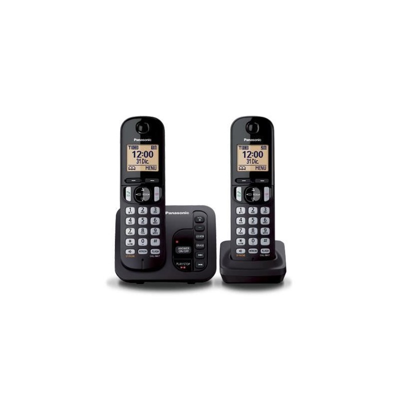 PANASONIC téléphone DECT duo noir avec répondeur