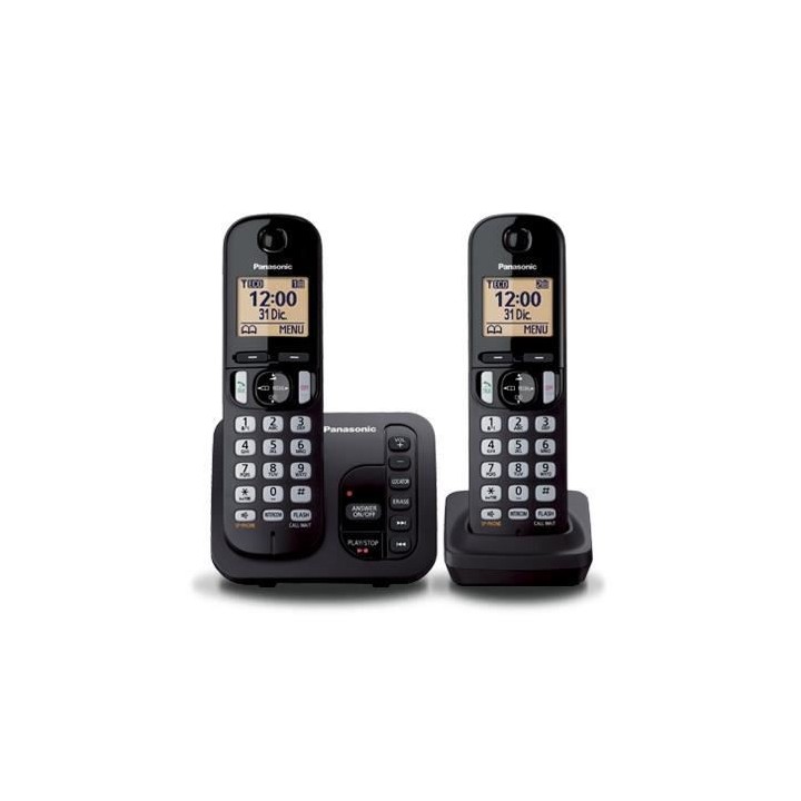PANASONIC téléphone DECT duo noir avec répondeur