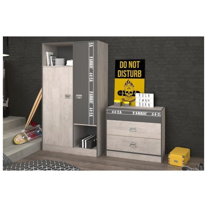 PARISOT Armoire Fabien avec 1 tringle et 3 étageres, réalisée en ag