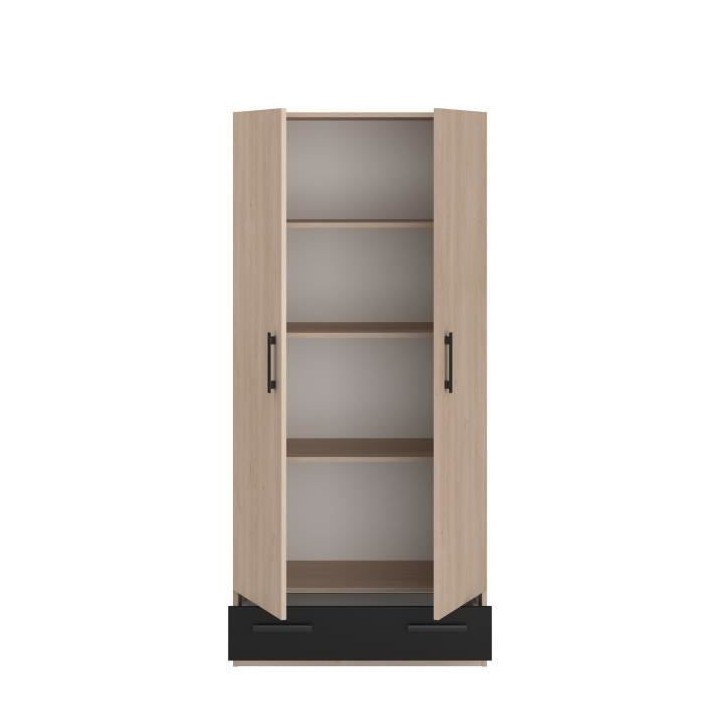 PARISOT Armoire 2 portes battantes + 1 tiroir - Panneaux de particules