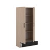 PARISOT Armoire 2 portes battantes + 1 tiroir - Panneaux de particules - Décor chene et noir - L 78 cm x P 38 cm x H 170 cm - V