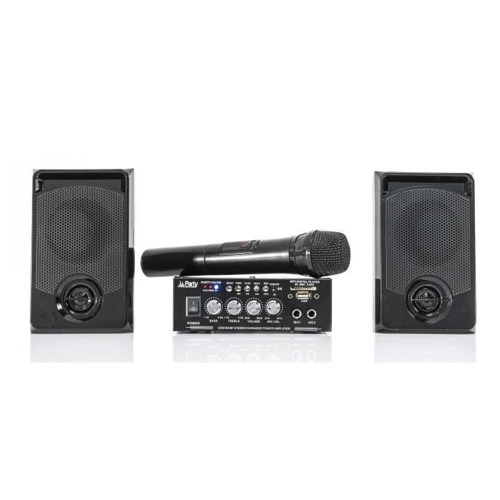 PARTY LIGHT&SOUND PARTY-KA100 - Kit karaoké : 1 amplificateur 2x50W,