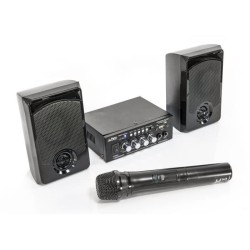 PARTY LIGHT&SOUND PARTY-KA100 - Kit karaoké : 1 amplificateur 2x50W, 2 enceintes, 1 micro - 76dB - Bluetooth, USB