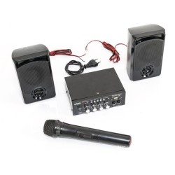 PARTY LIGHT&SOUND PARTY-KA100 - Kit karaoké : 1 amplificateur 2x50W, 2 enceintes, 1 micro - 76dB - Bluetooth, USB