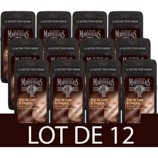 [Lot de 12] LE PETIT MARSEILLAIS Gel Douche Homme Bois Cade Fougere -