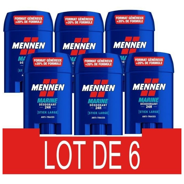 Déodorant homme - MENNEN - Marine - 24H - Stick large sans alcool ant