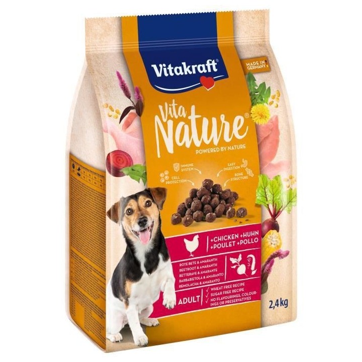 VITAKRAFT Vita Nature Croquettes pour chien au Veau avec carottes et m