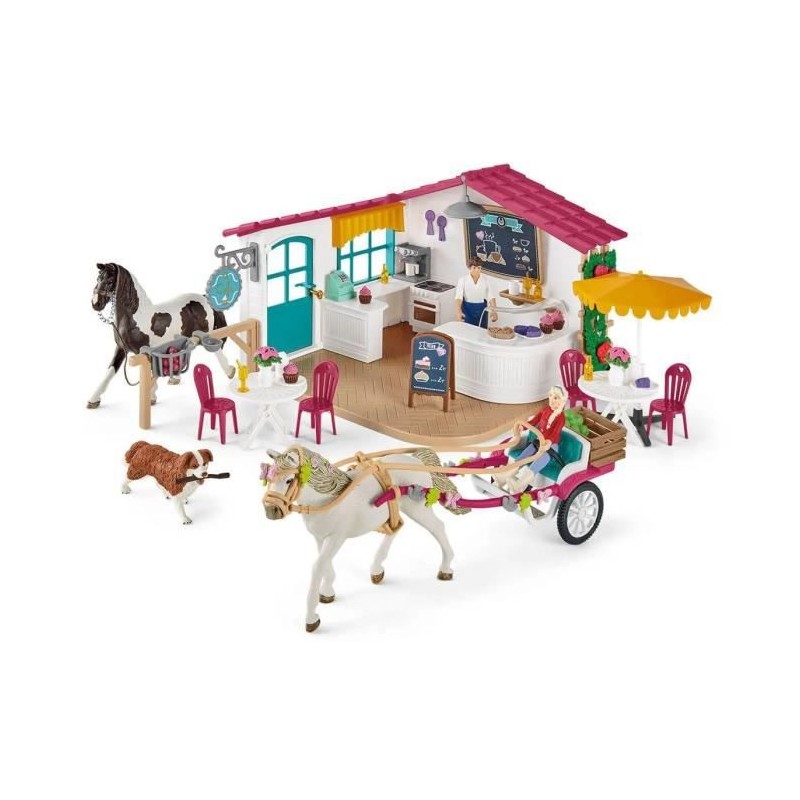 SCHLEICH - Promenade en caleche au Café des cavaliers - 72158 - Gamme Horse Club