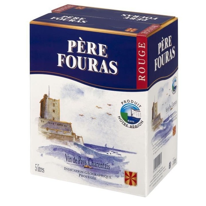 BIB Pere Fouras Vin de Pays Charentais - Vin rouge du Sud-Ouest - 5 L