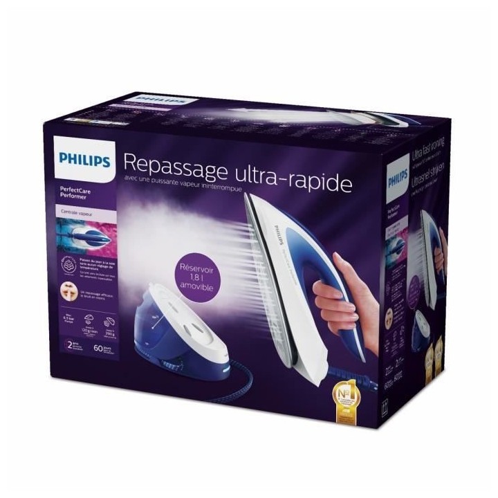 PHILIPS Centrale vapeur PerfectCare Performer GC8731/20, 6,5 bars, Pre