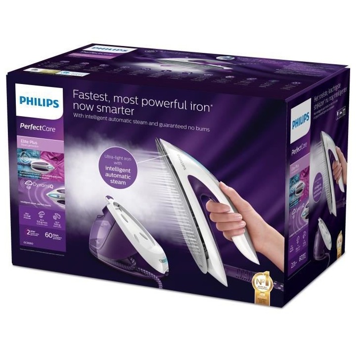PHILIPS Centrale vapeur PerfectCare Elite Plus GC9660/30, 7,5 bars, Pr
