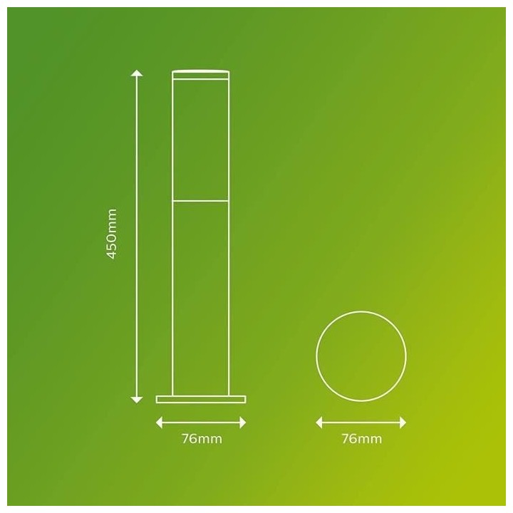 Borne extérieure PHILIPS Utrecht - 1x20W - Anthracite