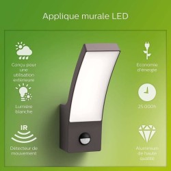 Applique murale PHILIPS Splay - Infrarouge 12W - Anthracite