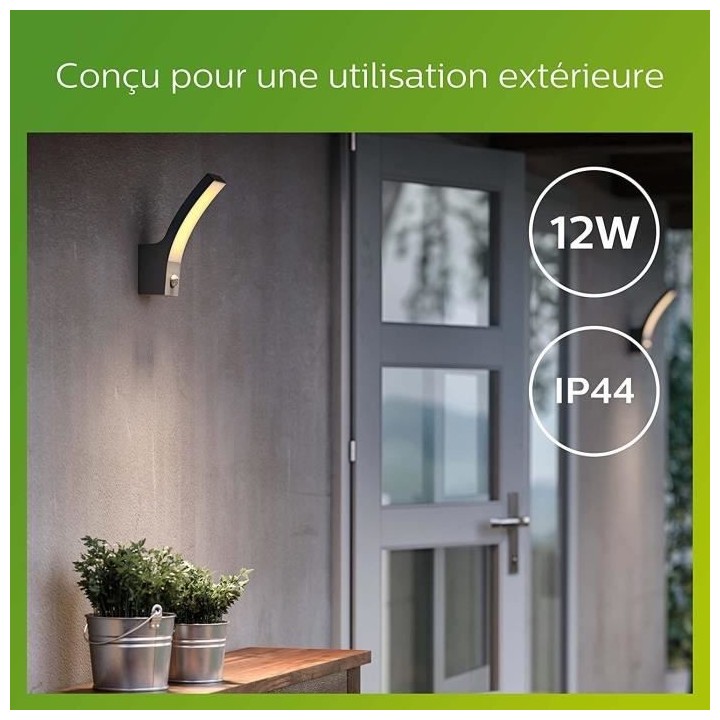 Applique murale PHILIPS Splay - Infrarouge 12W - Anthracite