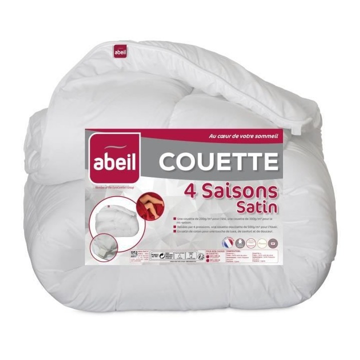 ABEIL Couette 4 SAISONS Satin de Coton 240x260cm