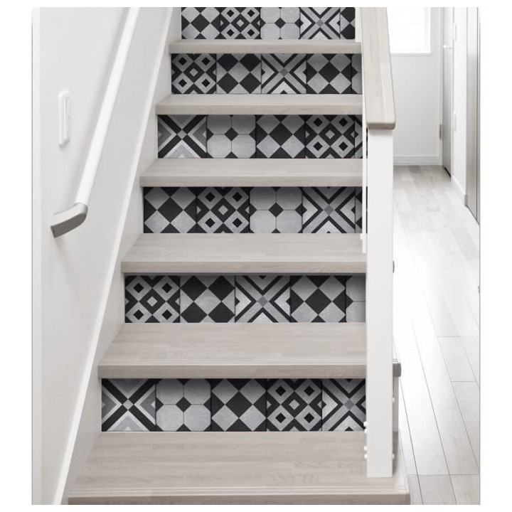 Sticker Contremarche adhésive Faenza vinyle 100x19 cm Griset Noir