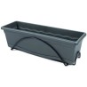 PLASTIKEN Jardiniere 60x20cm avec plateau et support balcon - Anthracite