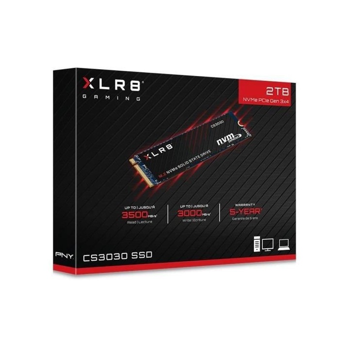 PNY - SSD Interne - CS3030 - 2To - M.2 NVMe (M280CS3030-2TB-RB)