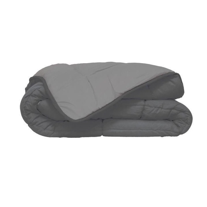 HUDSON Couette légere Microfibre 200g/m² 220x240cm Acier & Argent