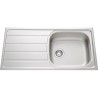 EWI Evier cuisine a encastrer 1 grand bac + 1 égouttoir Quartz - Inox - 100 x 51 cm