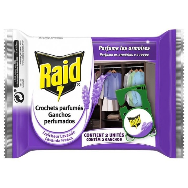 RAID Crochet insecticide parfum lavande - 2 unités