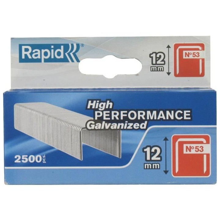 RAPID Agrafes N°53/12 en fil fin 2500 pcs