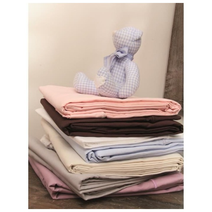 DOUX NID Drap plat - Perle - 120x180 cm