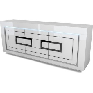 2 Enfilades - Blanc et noir - Design Contemporain - 2 portes 3 tiroirs