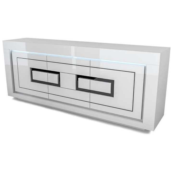 2 Enfilades - Blanc et noir - Design Contemporain - 2 portes 3 tiroirs